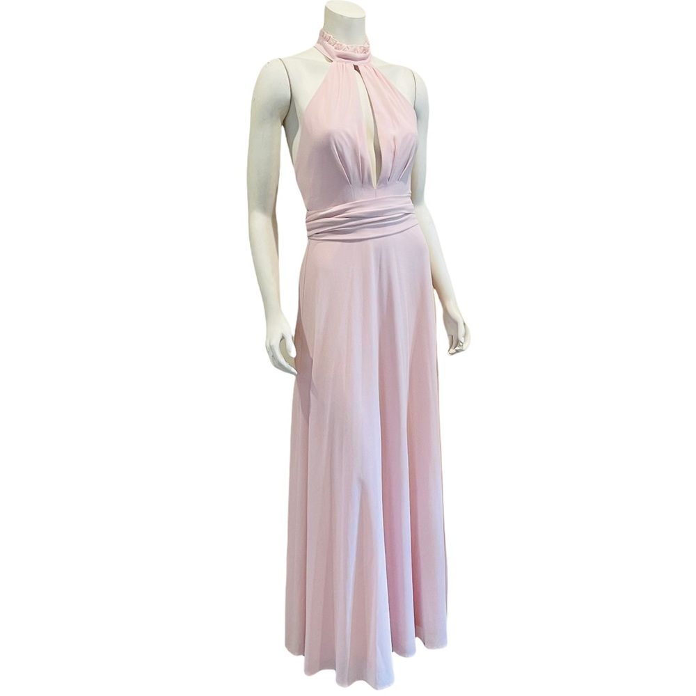 Lulu’s First Comes Love Pink Chiffon Halter Maxi Dress - Picture 13 of 13